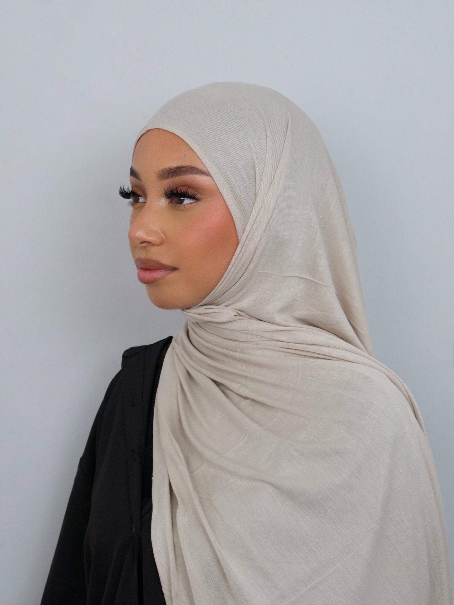 BEIGE JERSEY BAMBOO HIJAB