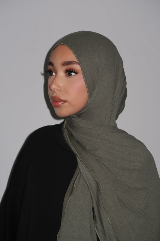 KHAKI BAMBOO JERSEY HIJAB