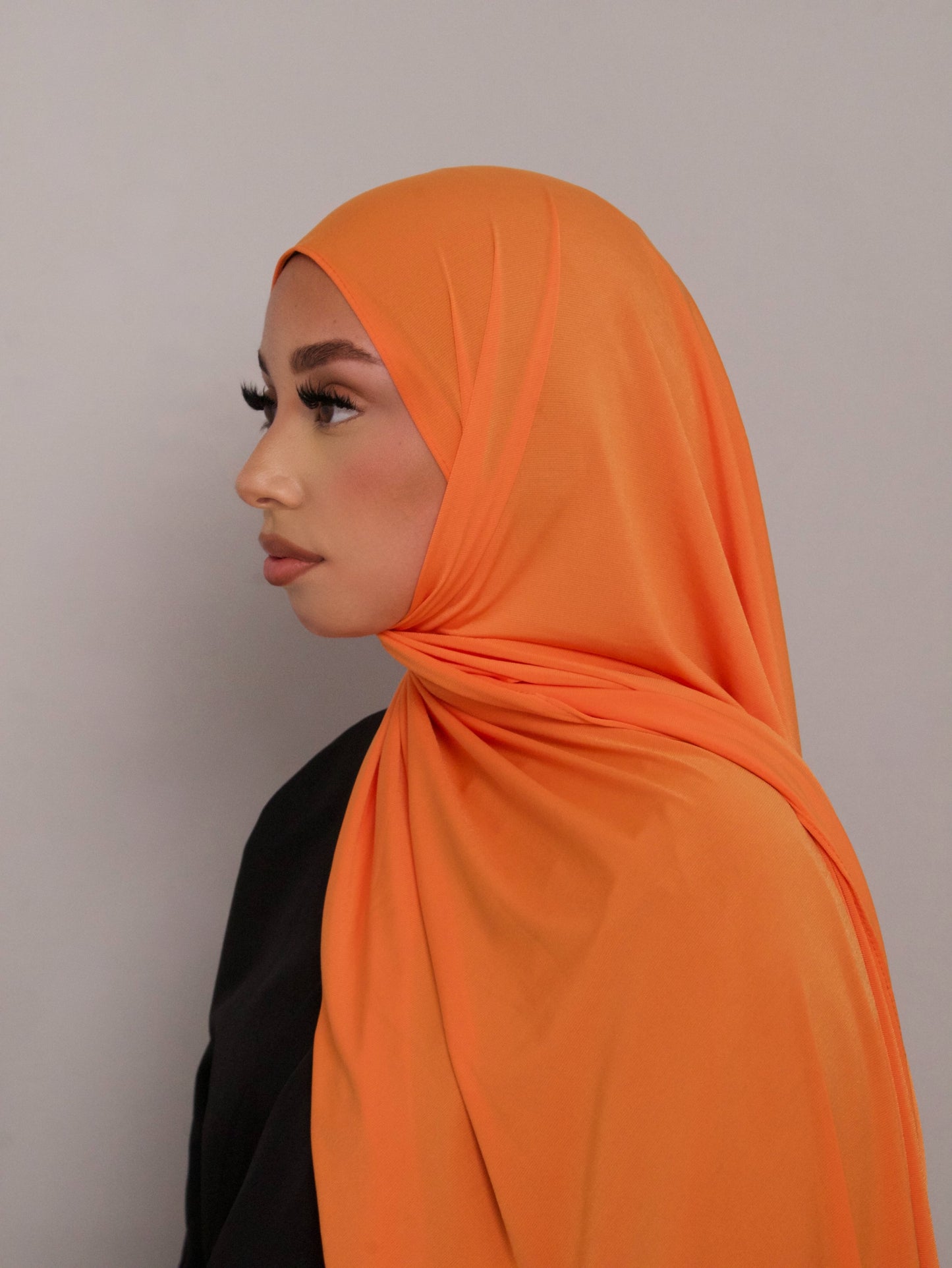 ORANGE CRINKLED PREMIUM JERSEY HIJAB