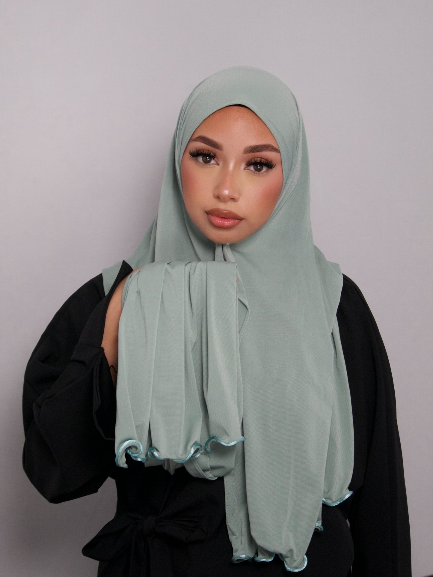 SAGE GREEN CRINKLED JERSEY PREMIUM HIJAB