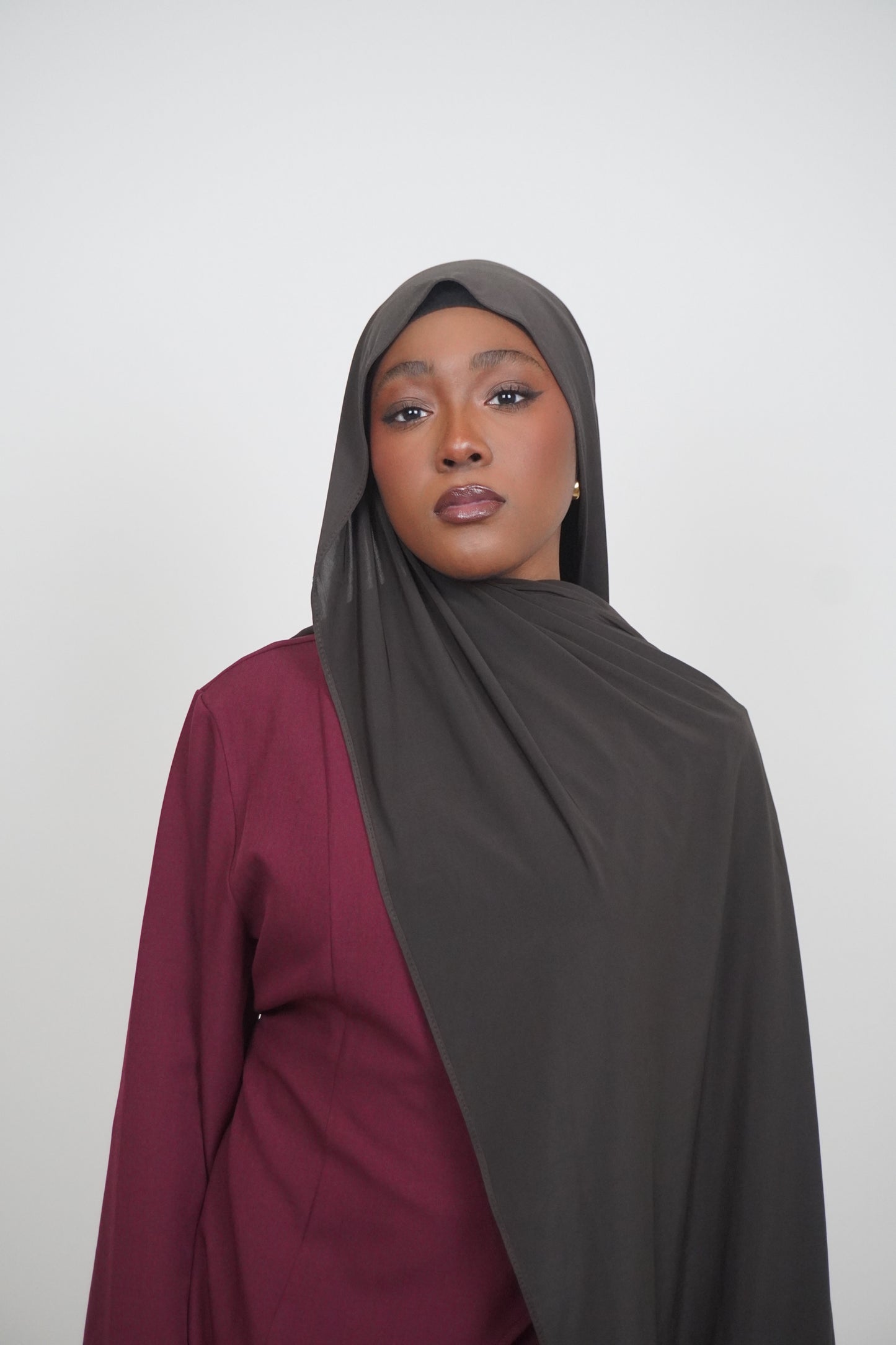DARK BROWN LIQUID JERSEY HIJAB