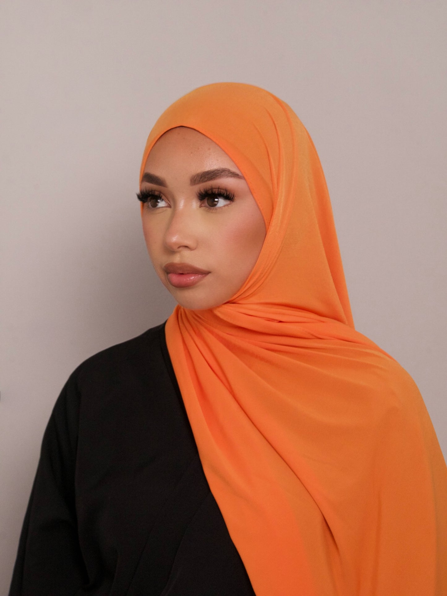 ORANGE CRINKLED PREMIUM JERSEY HIJAB