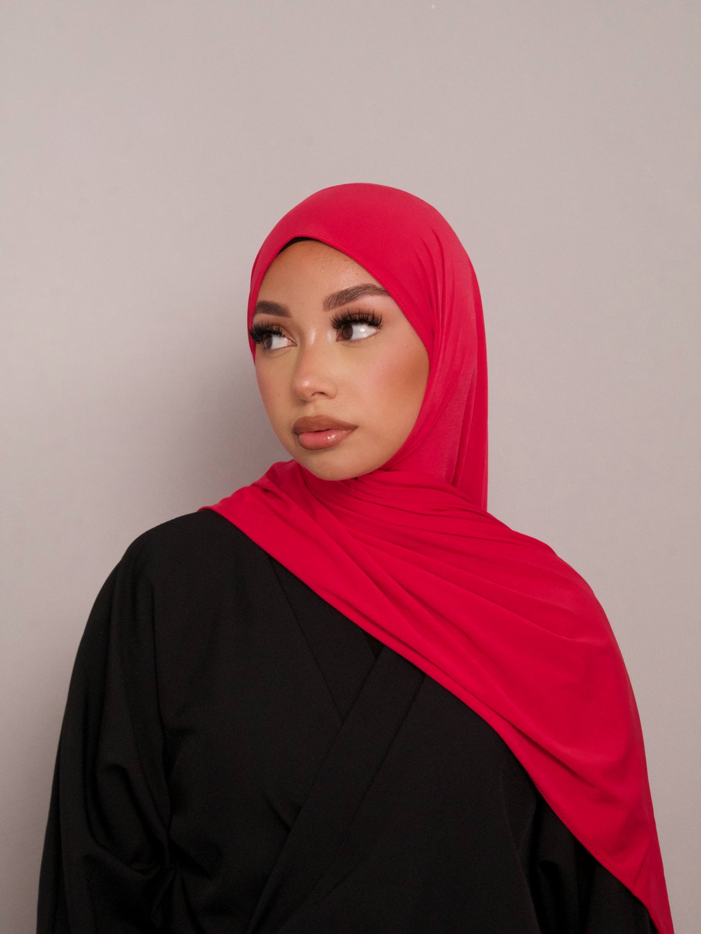 HOT PINK CRINKLED PREMIUM JERSEY HIJAB