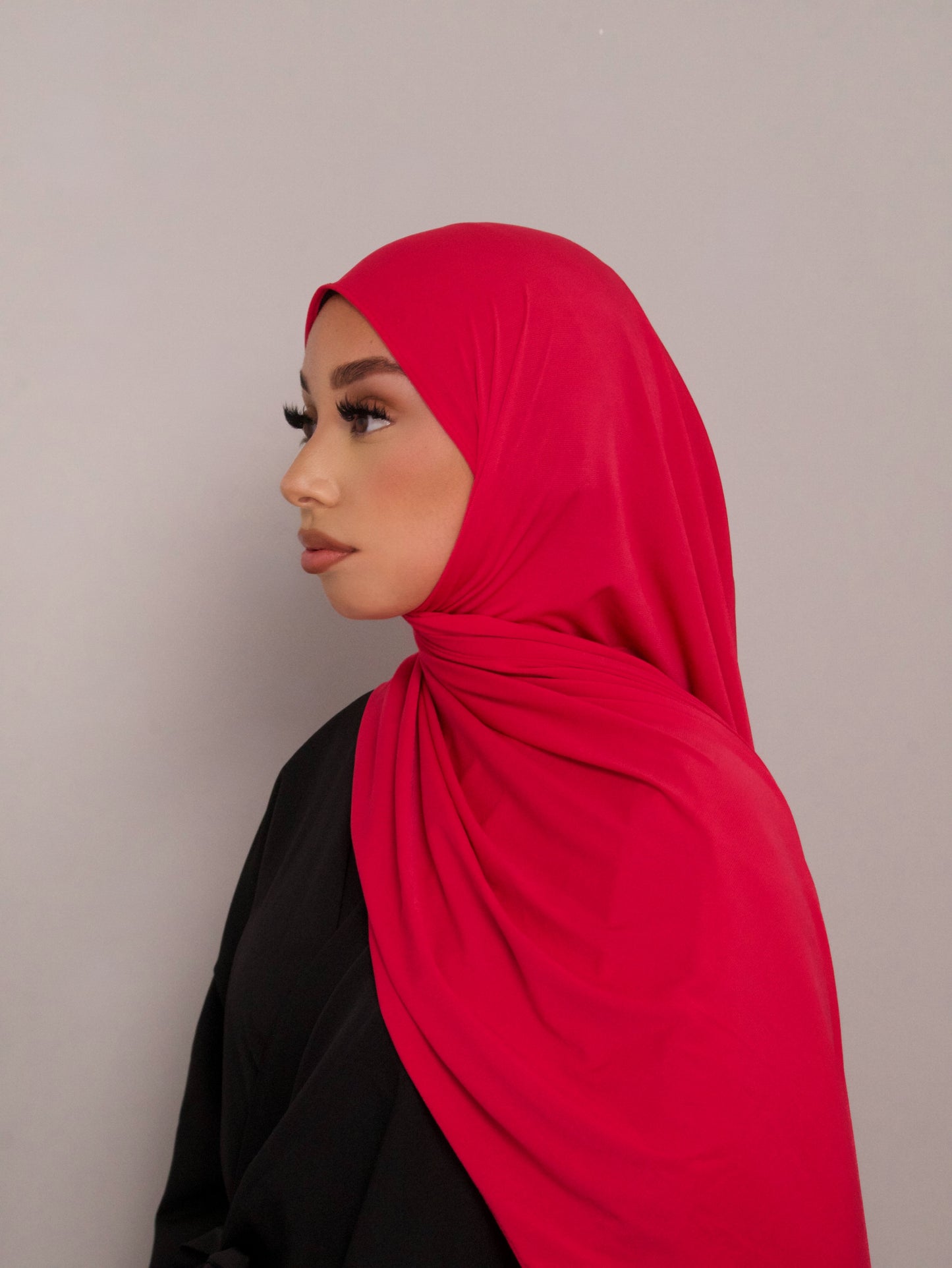 HOT PINK CRINKLED PREMIUM JERSEY HIJAB