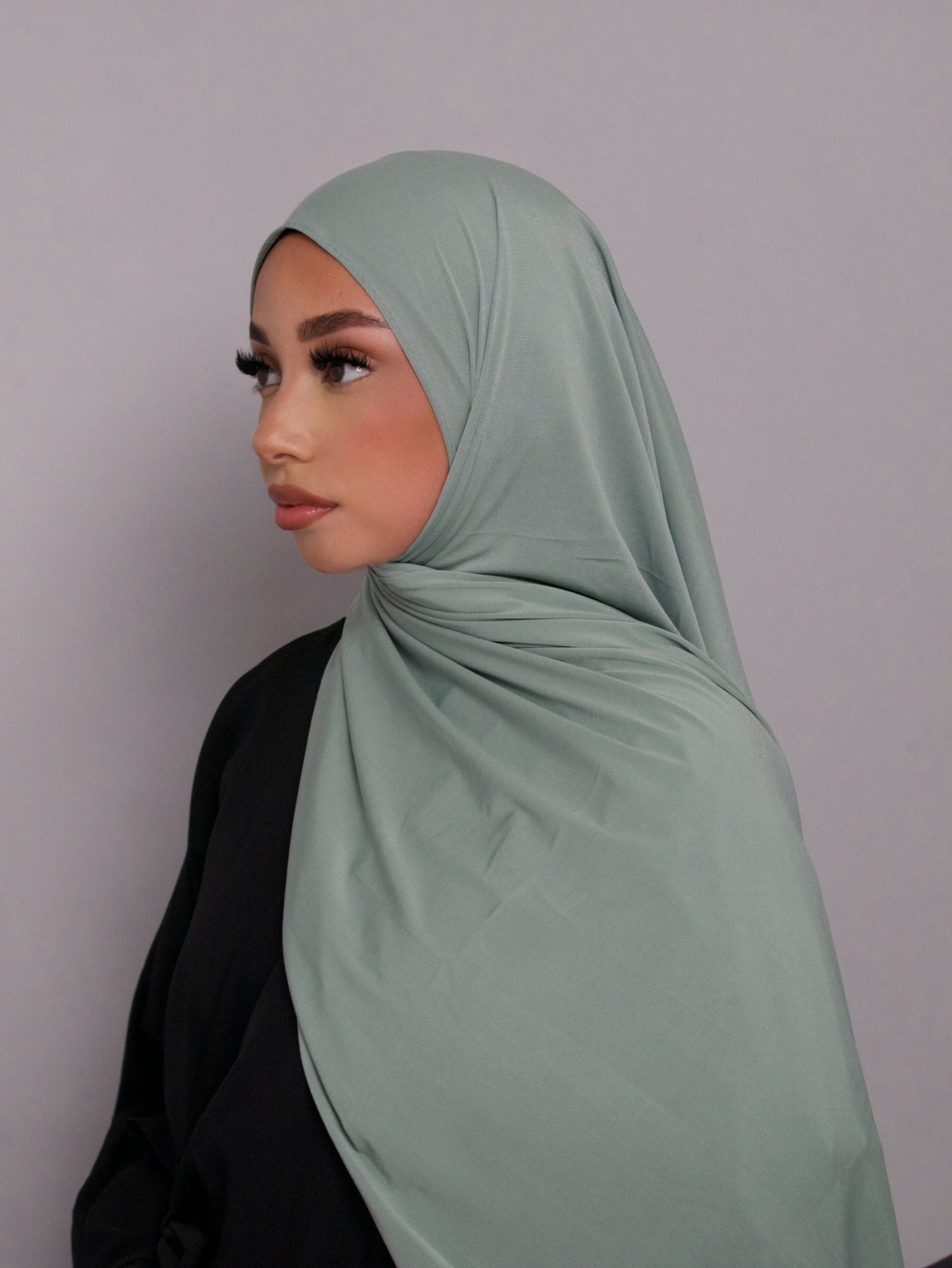 SAGE GREEN CRINKLED JERSEY PREMIUM HIJAB
