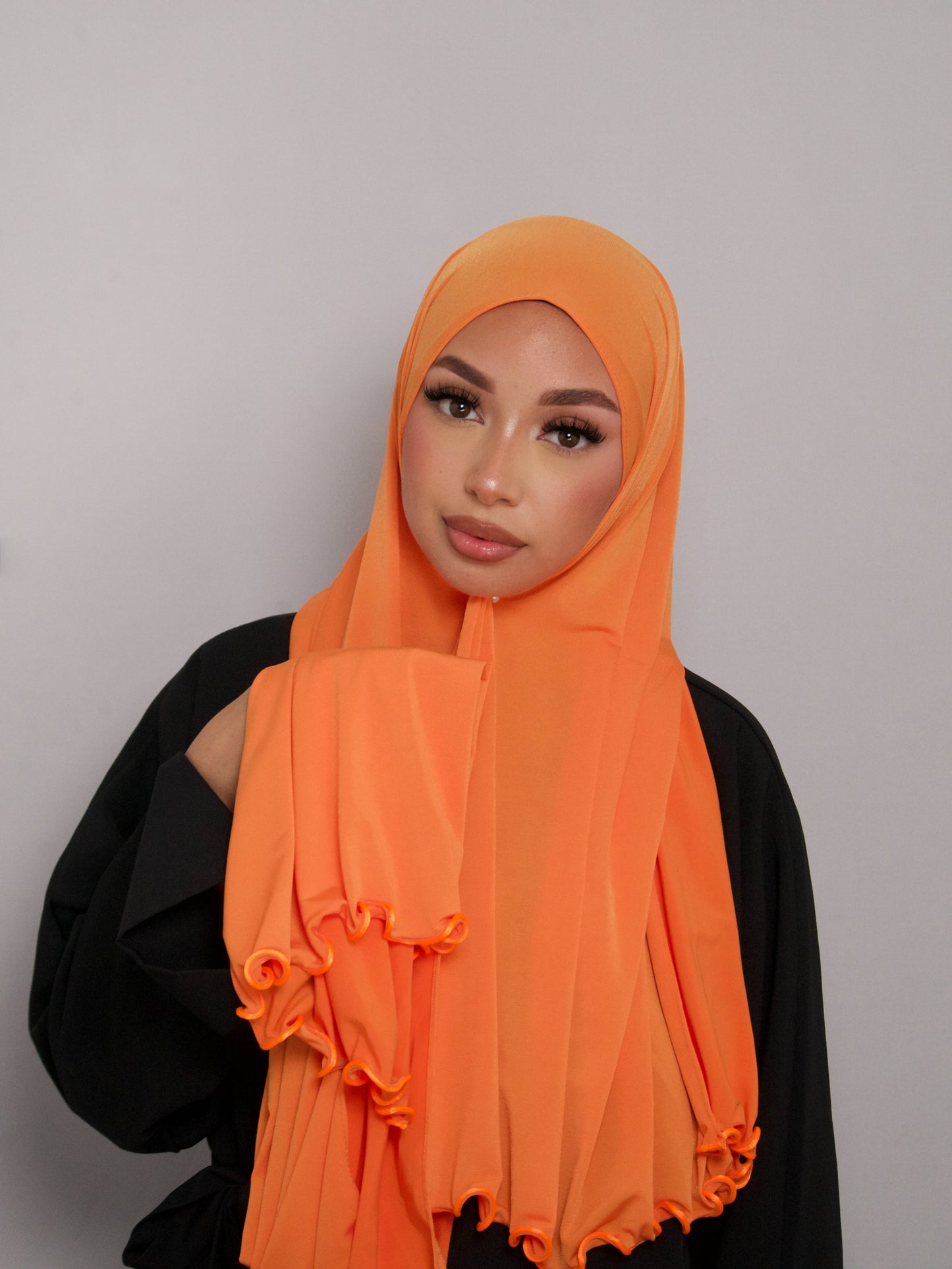 ORANGE CRINKLED PREMIUM JERSEY HIJAB