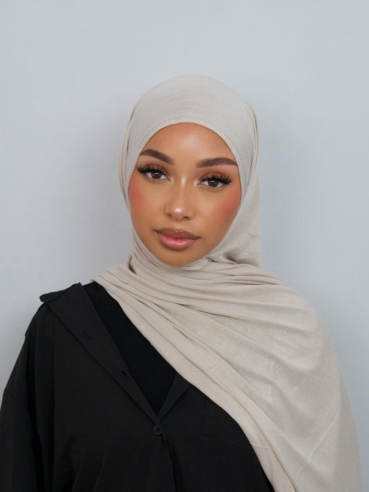 BEIGE JERSEY BAMBOO HIJAB