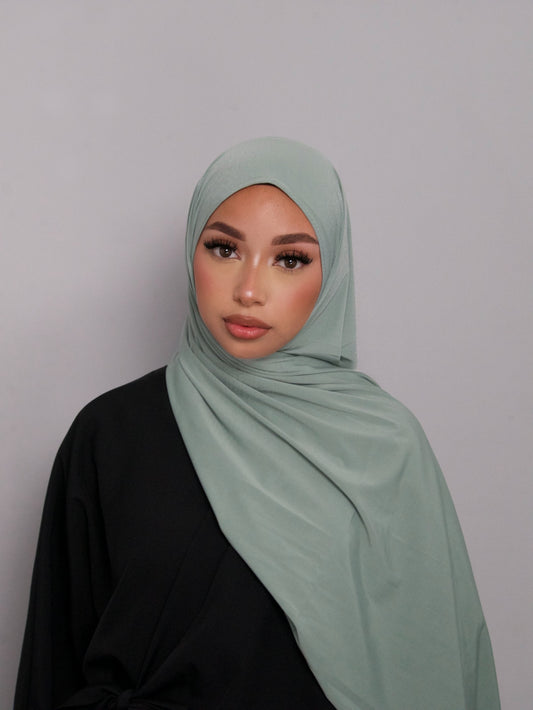 SAGE GREEN CRINKLED JERSEY PREMIUM HIJAB