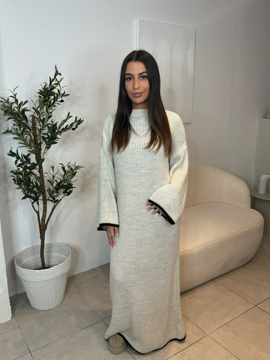 BEIGE KNITTED MAXI DRESS