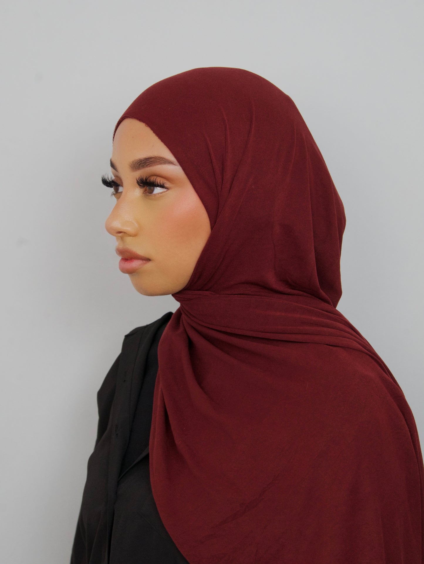 BURGUNDY JERSEY BAMBOO HIJAB