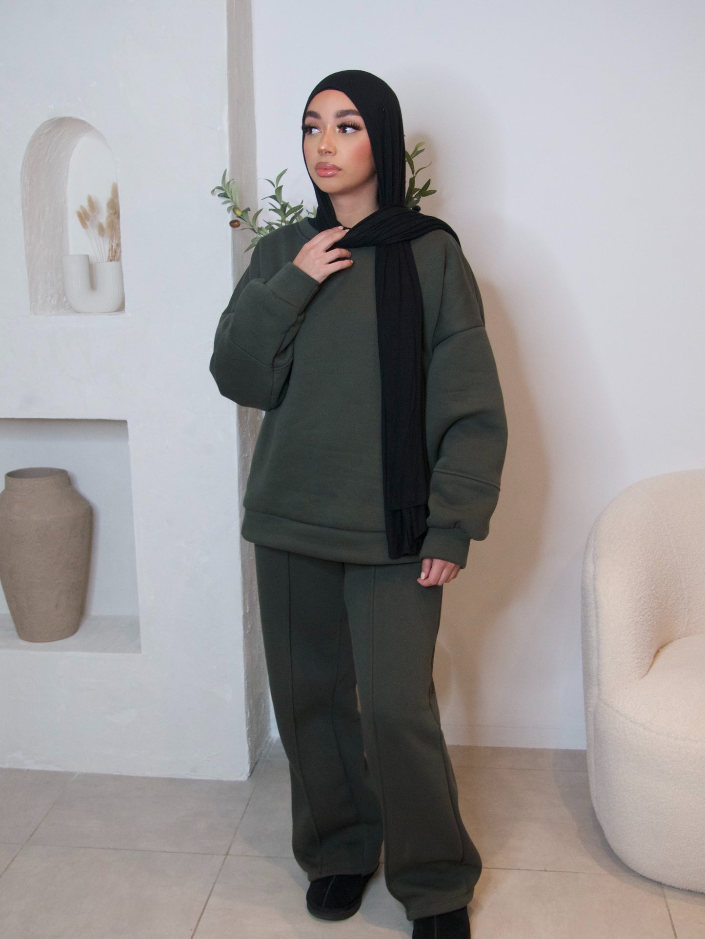KHAKI STRAIGHT LEG TRACKSUIT SET