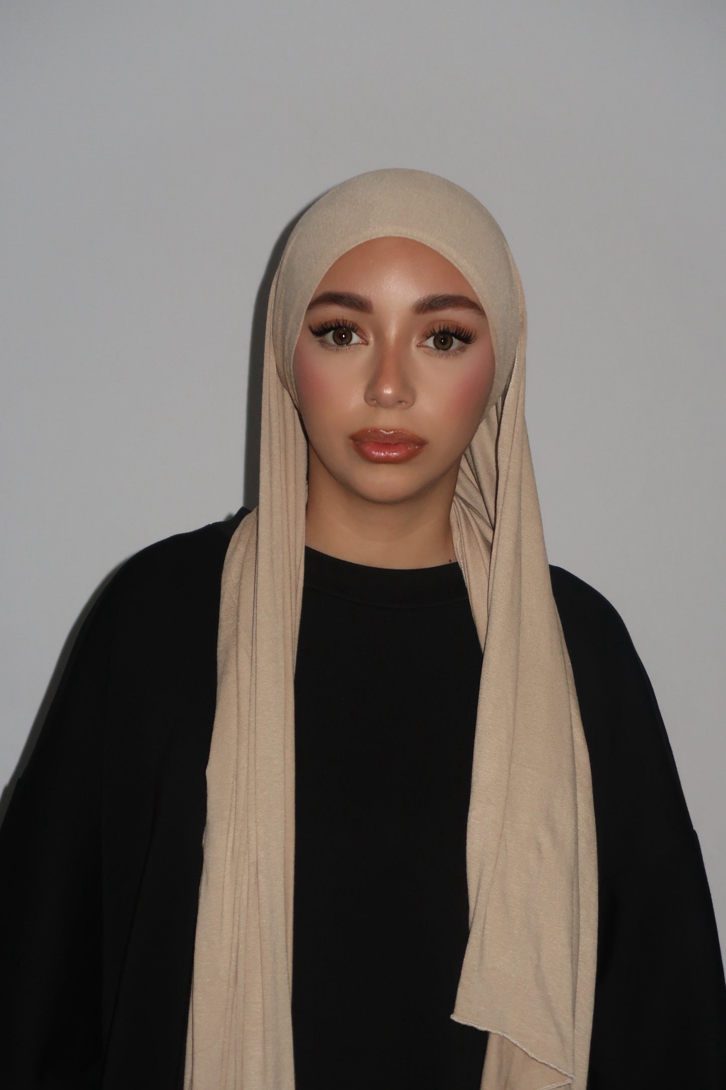 BLACK INTEGRATED UNDERSCARF JERSEY HIJAB