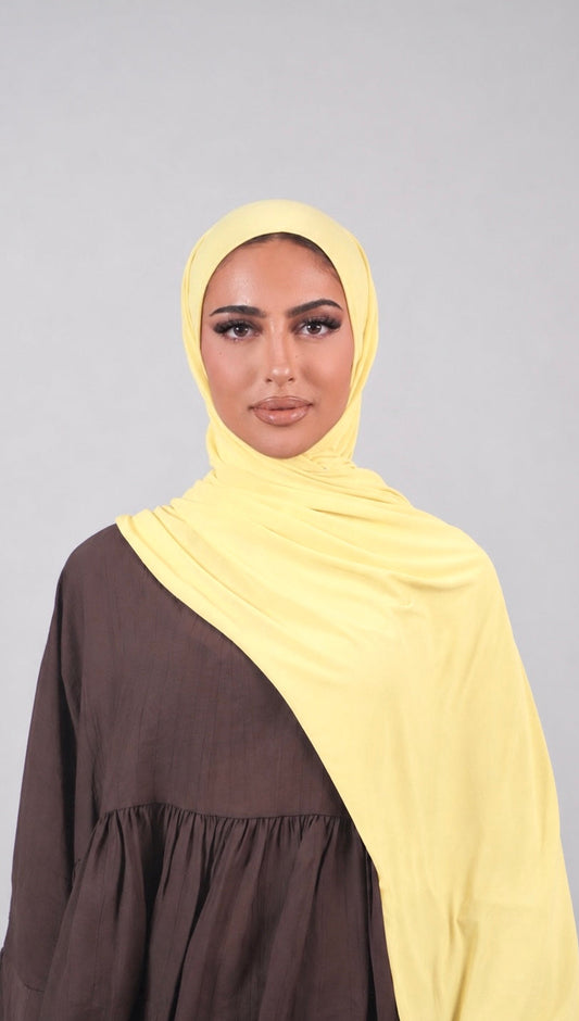 YELLOW LIQUID JERSEY HIJAB