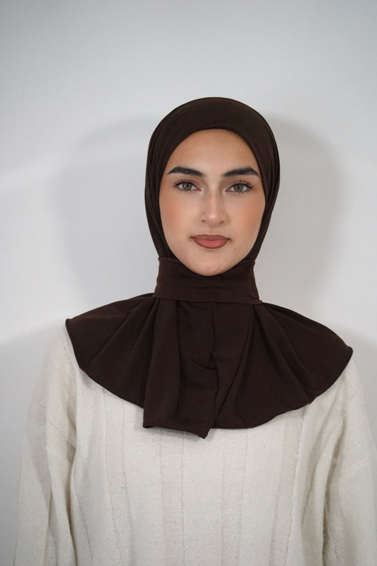 DARK BROWN INSTANT HIJAB