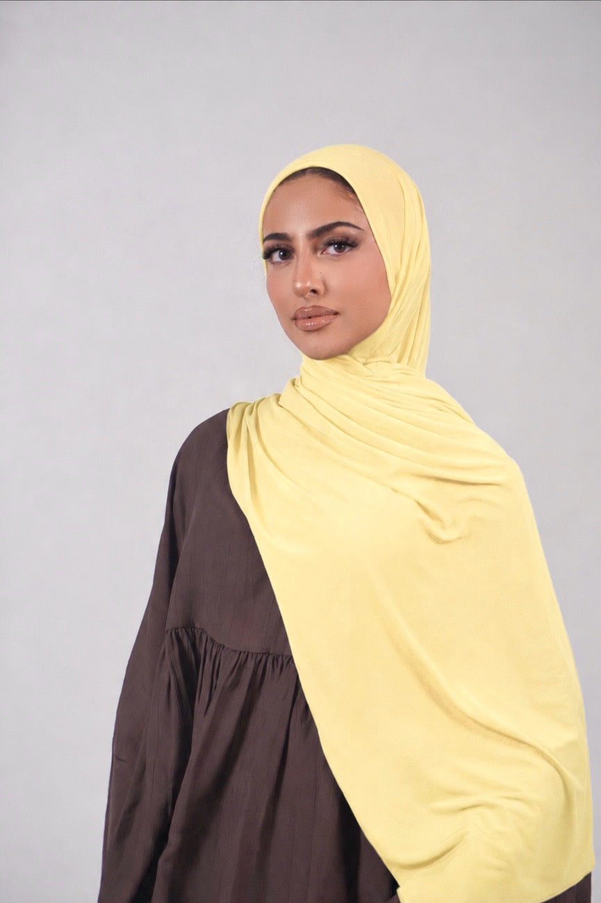 YELLOW LIQUID JERSEY HIJAB