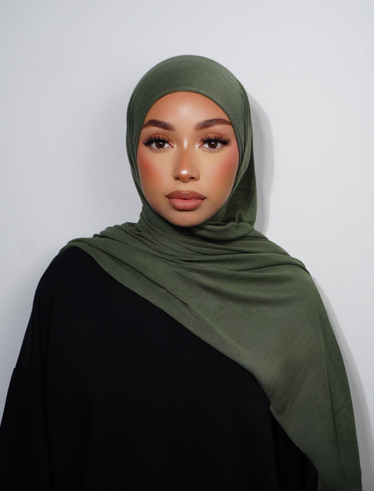 KHAKI BAMBOO JERSEY HIJAB