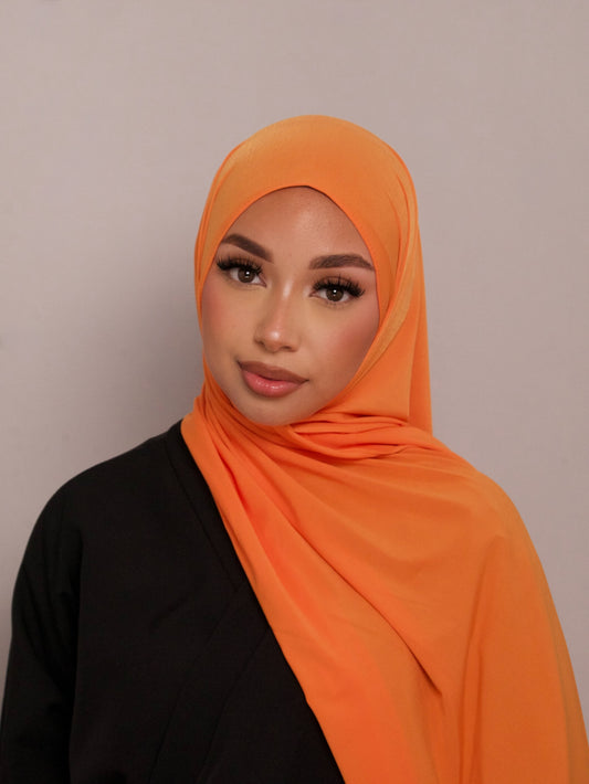 ORANGE CRINKLED PREMIUM JERSEY HIJAB