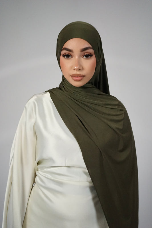 KHAKI LIQUID JERSEY HIJAB