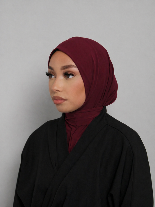 BURGUNDY INSTANT HIJAB