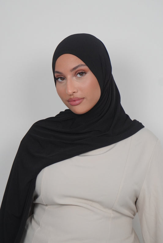 BLACK LUXE PREMIUM JERSEY HIJAB