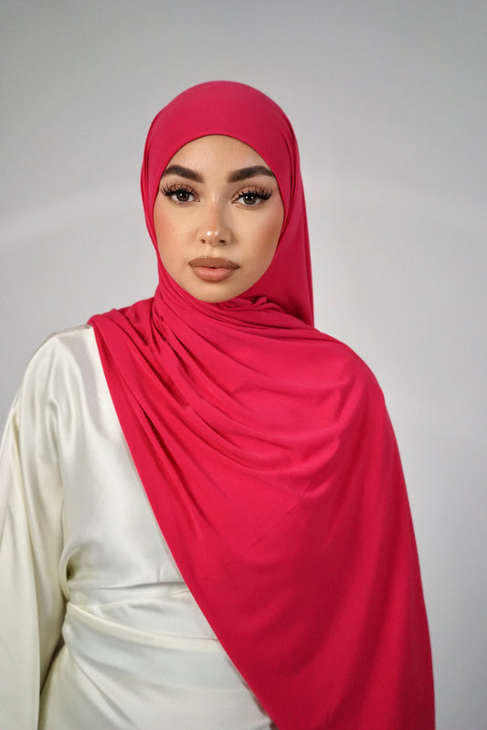 HOT PINK LUXE PREMIUM JERSEY HIJAB