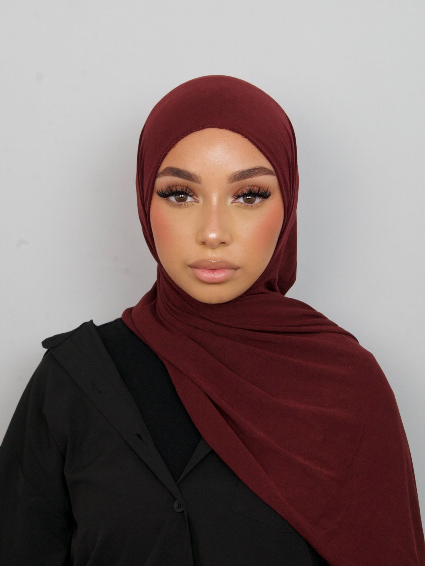 BURGUNDY JERSEY BAMBOO HIJAB