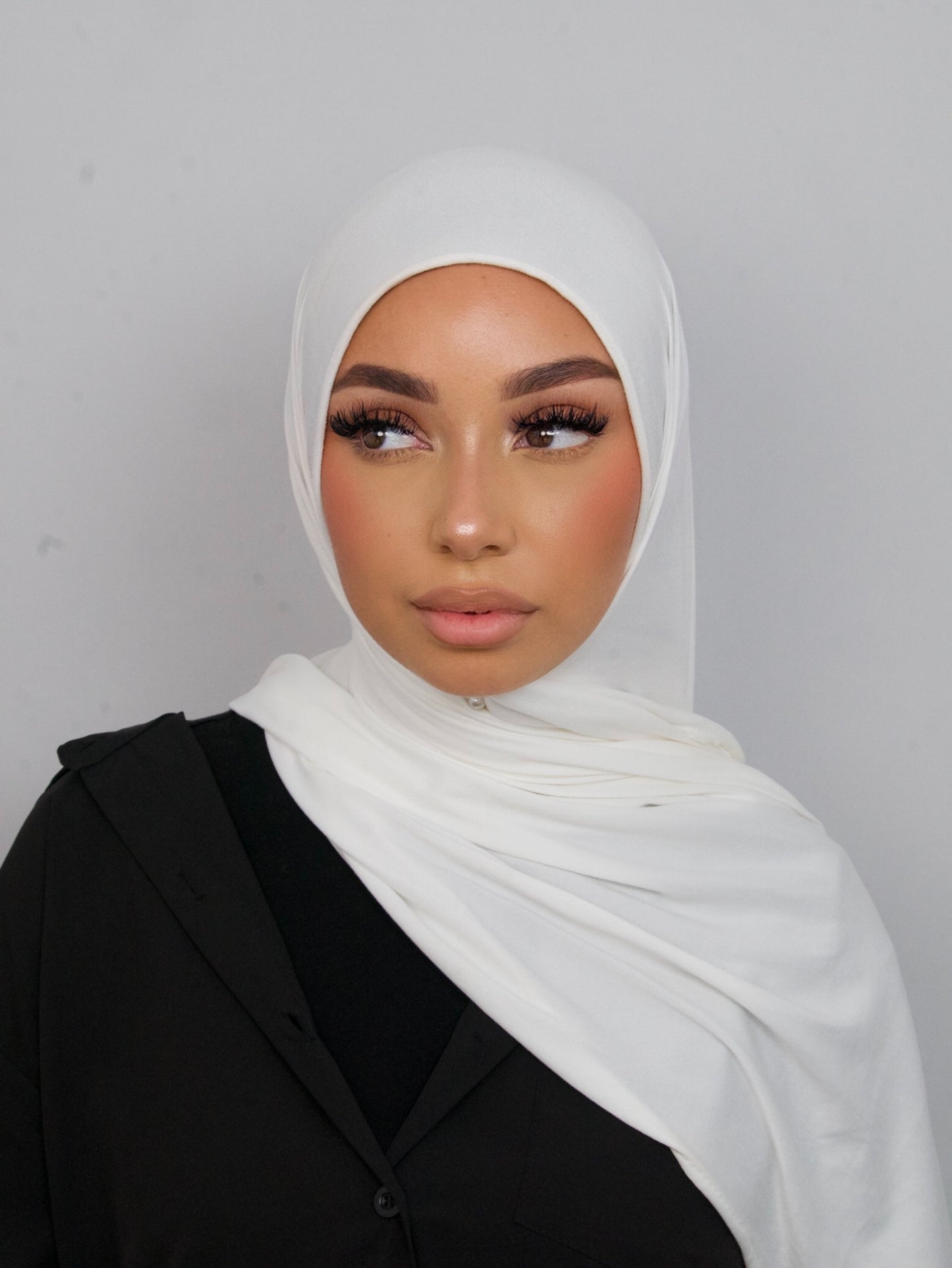 WHITE JERSEY BAMBOO HIJAB