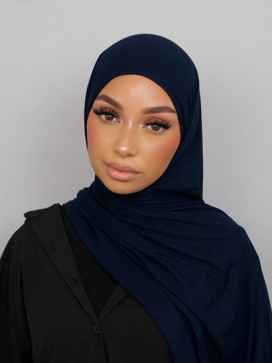 NAVY JERSEY BAMBOO HIJAB