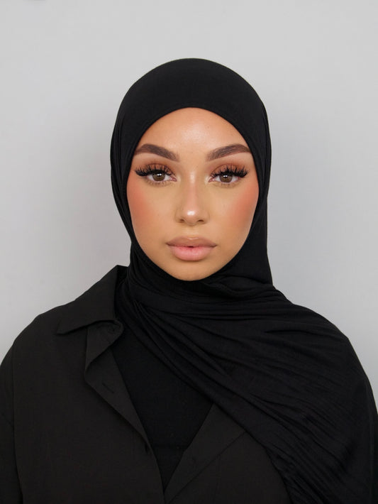 BLACK BAMBOO JERSEY HIJAB