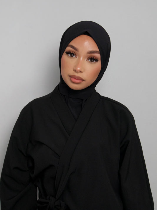 BLACK BUTTON INSTANT HIJAB